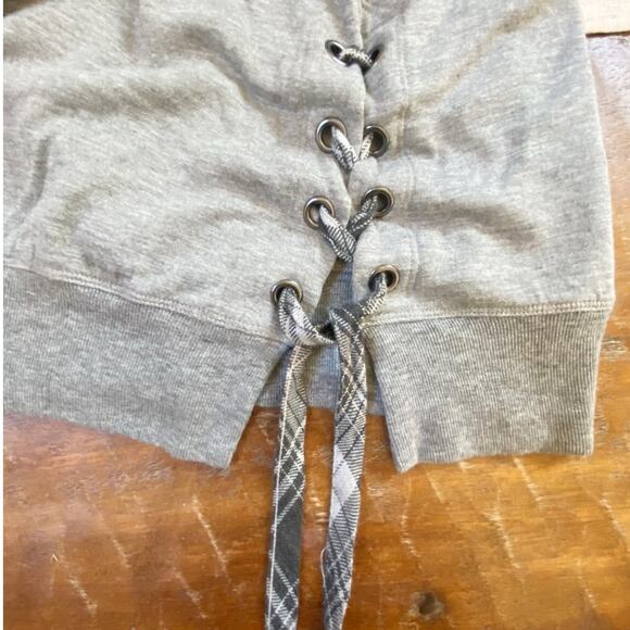 Cloth & Stone Gray‎ Sweatshirt Tunic Mini Dress Lace Up Side NWT M - Picture 7 of 13